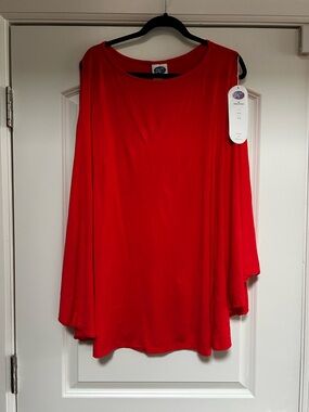 NWT DG2 Dianne Gilman 1X Sleeveless Tank Top Oversized Blouse Shawl Jersey Boho
